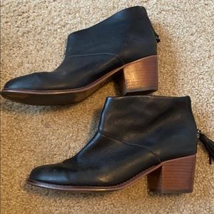 Tom’s Black Leather Booties - Size 7.5